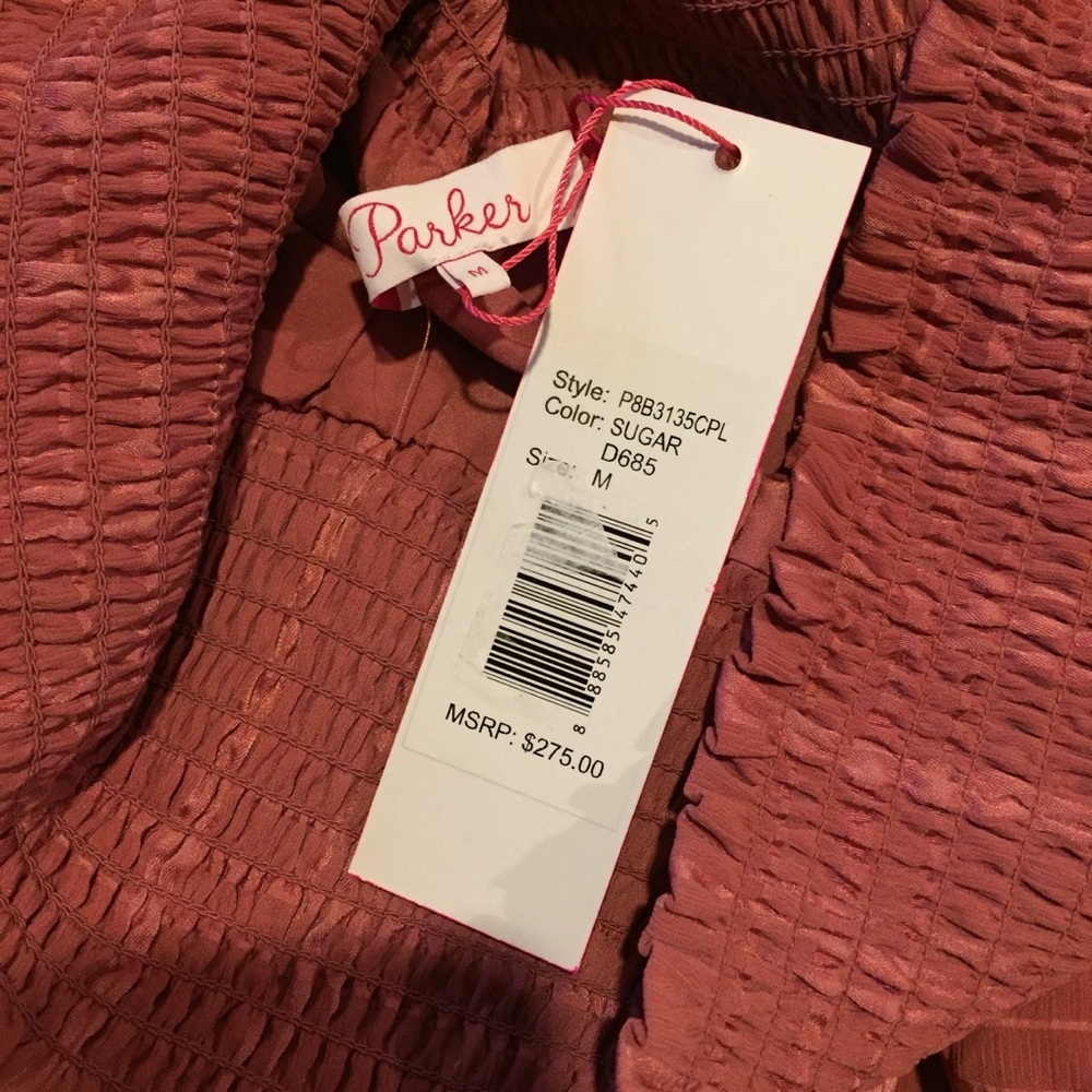Parker Smocked Waist Pink Skirt Medium NWT plaid - Picture 3 of 6